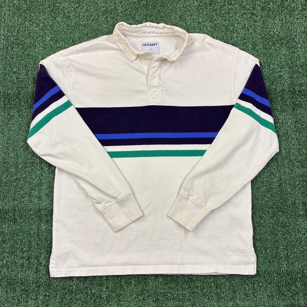 Y2K 2000's Old Navy Striped Rugby Polo Shirt